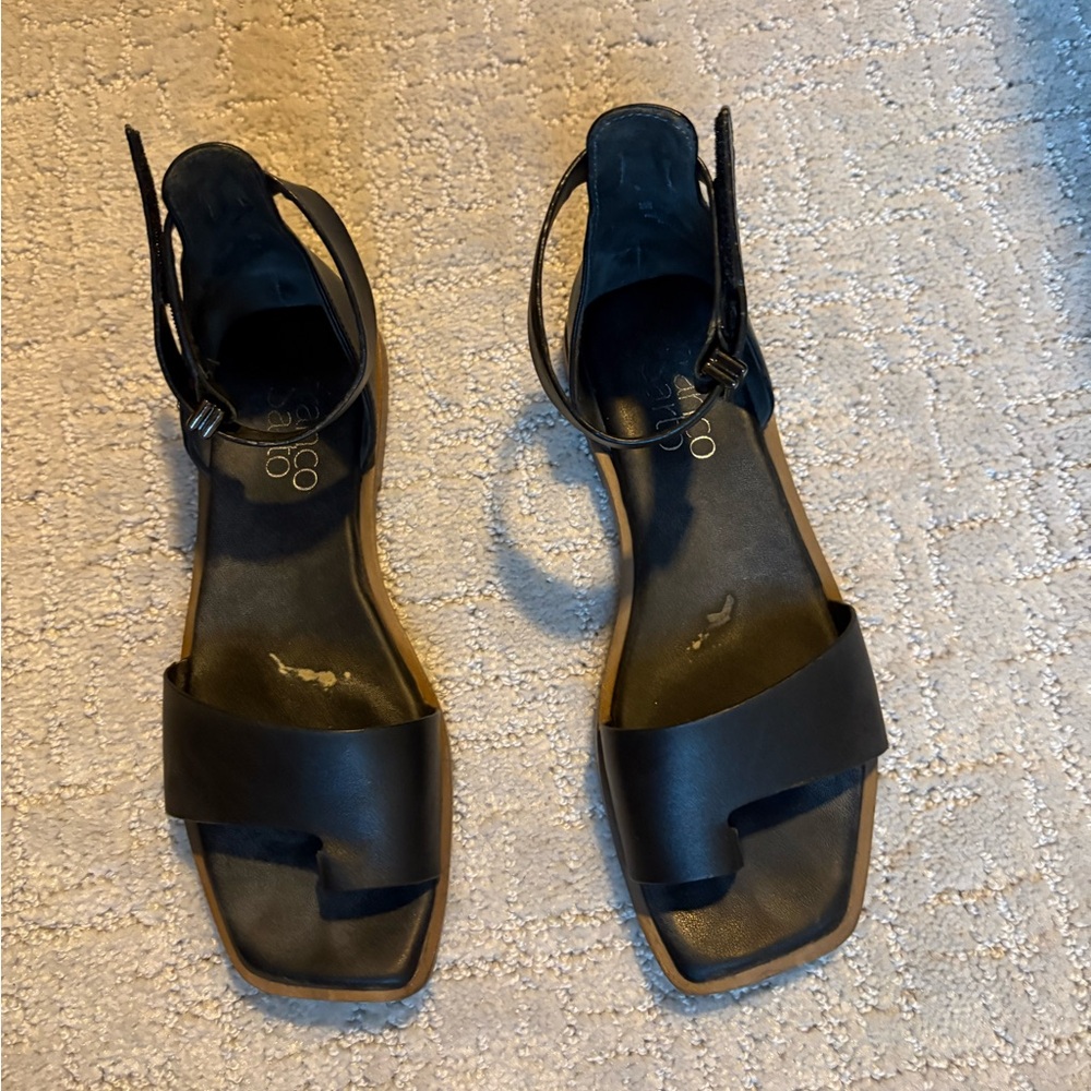 Franco Sarto Black Leather Sandals